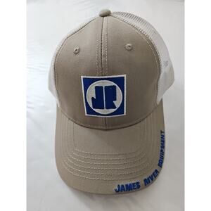 James River Equipment Strapback Trucker Hat Tan One Size Embroidered Mesh Back